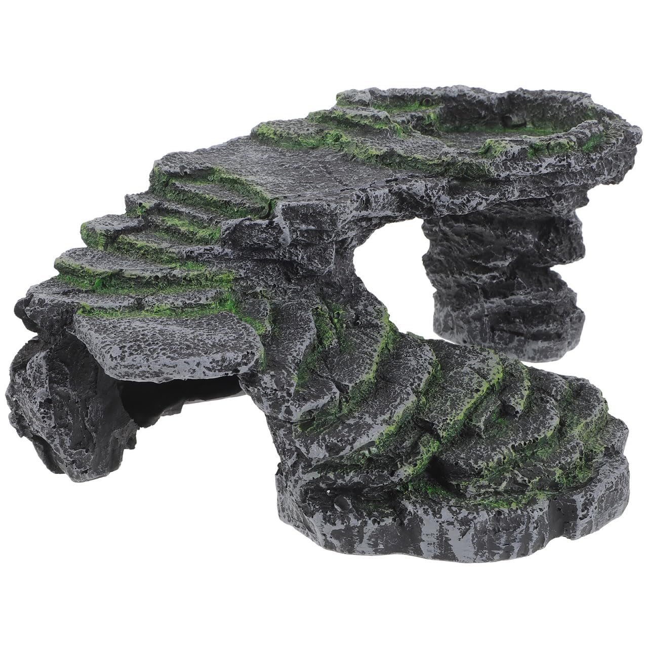 HOMSFOU Schildkröten Sonnenplattform mit Rampe, 24x22x11cm, Aquarium | NatüRliches Design, Sicheres Versteck, Robuster Kunststoff, füR Terrarien