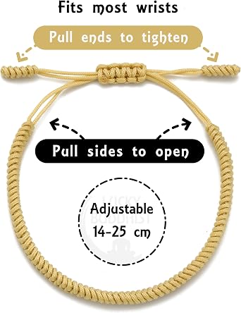 LUCKY BUDDHIST Handmade Bracelet + Buddhist Gift! Tibetan Good Luck String Armband. for Women, Men, Teens. Adjustable Size! Friendship Present. Handcrafted Rope Woven Chakra Wristband
