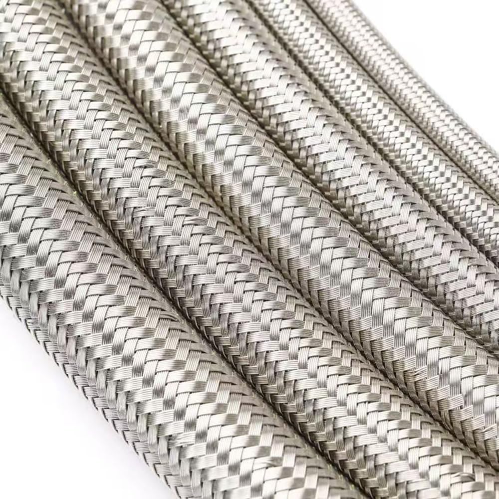 2Pcs 20" Compressor Jumper Hose 3/4" NPT, Industrial Grade Air Compressor Hose of Flexible Stainless Steel Body With 3/4" NPT Male Fittings Both Ends Rotate Freely 750°F 450 PSI