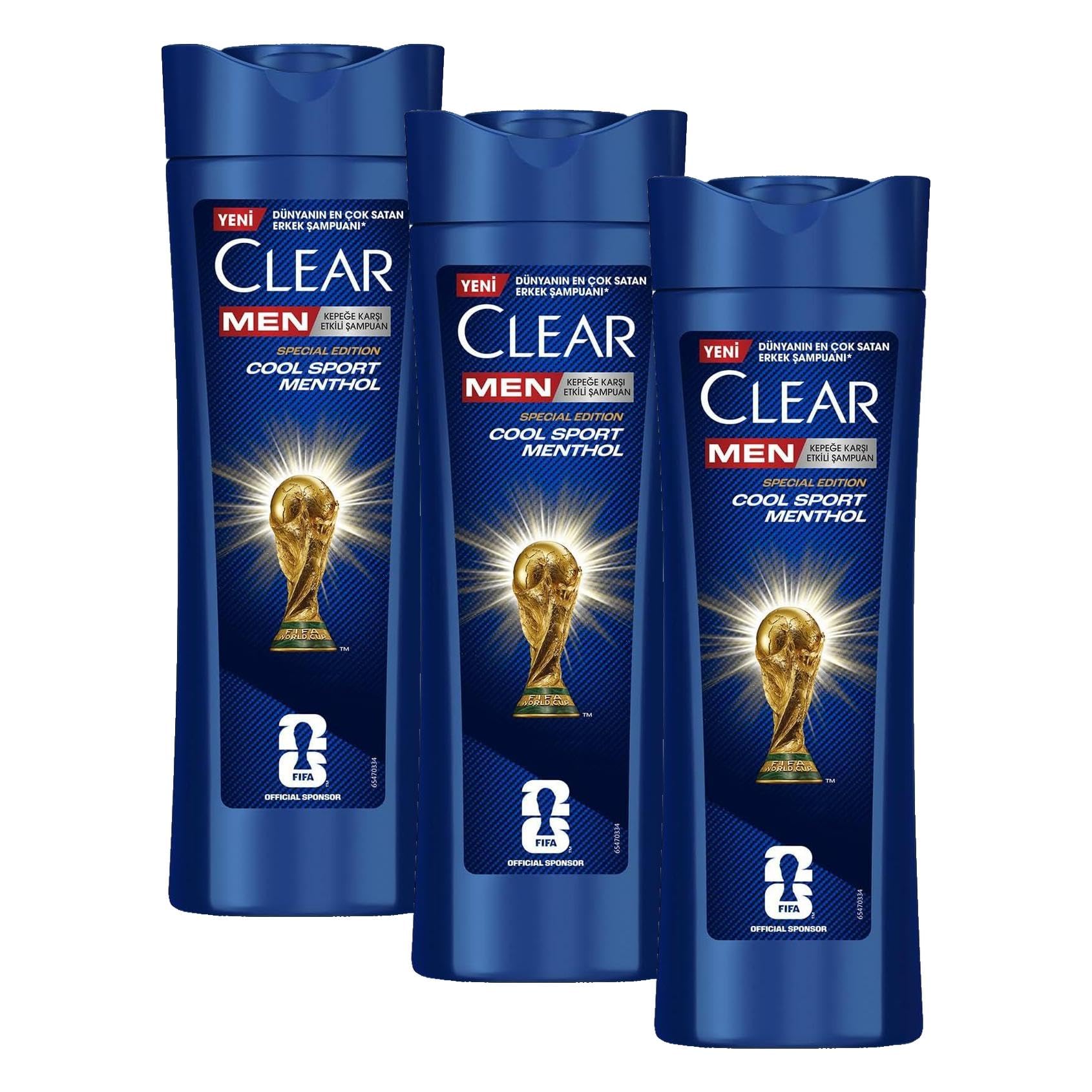 CLEAR Men Cool Sport Menthol Kepeğe Karşı Etkili Şampuan 350 ml (3 paketi)