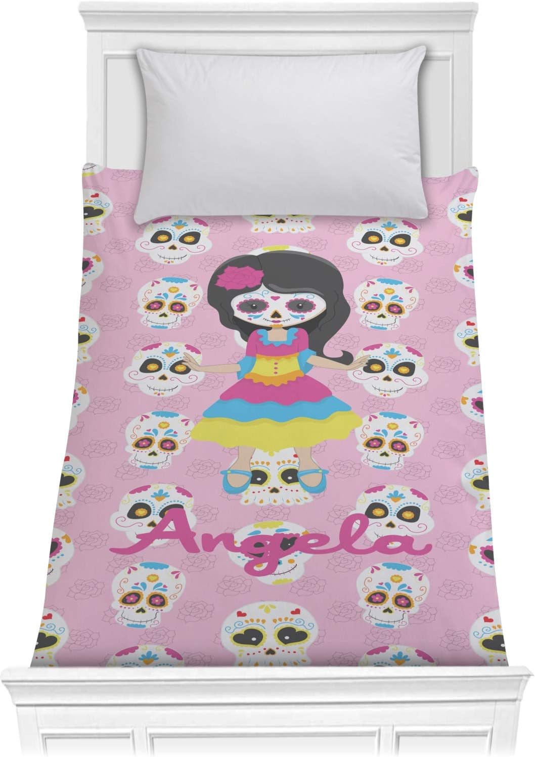 Personalized Kids Sugar Skulls Comforter - King