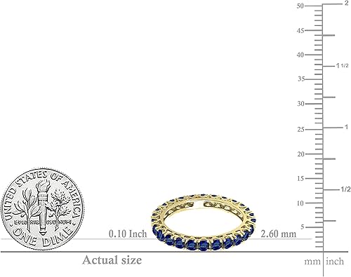 Miniatura 6 de Dazzlingrock Collection Anillo apilable redondo de eternidad para mujer, con piedras preciosas creadas en laboratorio, disponible en oro de 10K14K18K