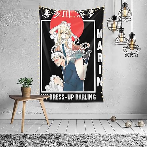 Miniatura 1 de CAMUNA Tapiz de anime My Dress Up Darling Mural para colgar en la pared, decoración mural del hogar, manta decorativa para sala de estar y