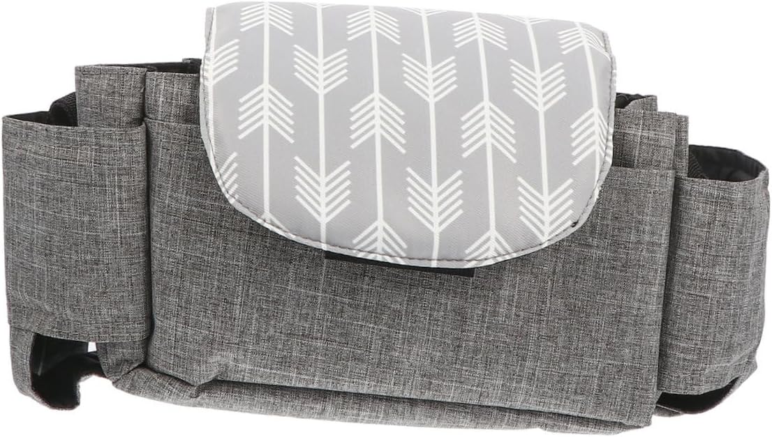 SHOWERORO Hanging Stroller Organizer Bag Caddy Organizer Cell Phone Pocket Diaper Bag for Travel