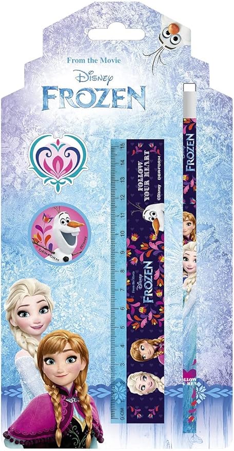 Frozen Die Eiskönigen Schreibset - 3x 5-teilige Sets Mit Bleistift, Lineal & Mehr