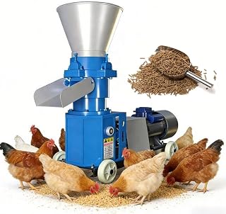 Futterpelletierpresse, 2,5 Mm 3 Mm 4 Mm 6 Mm 8 Mm, Ringpelletpresse Mit Doppelwalze, 220 V 4 Kw, Max. Ausstoß 80-100 Kg/H, Für Hühner, Enten, Gänse Und Kaninchen 3mm