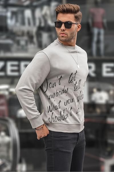 Madmext Boyalı Gri Baskılı Bisiklet Yaka Sweatshirt 6156