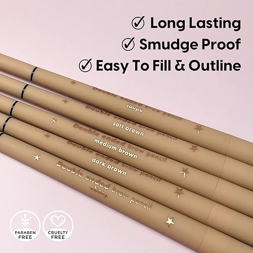 Miniatura 3 de KARA BEAUTY Lápiz de cejas de doble punta - Doble extremo - VEGANO (MARRÓN MEDIO)