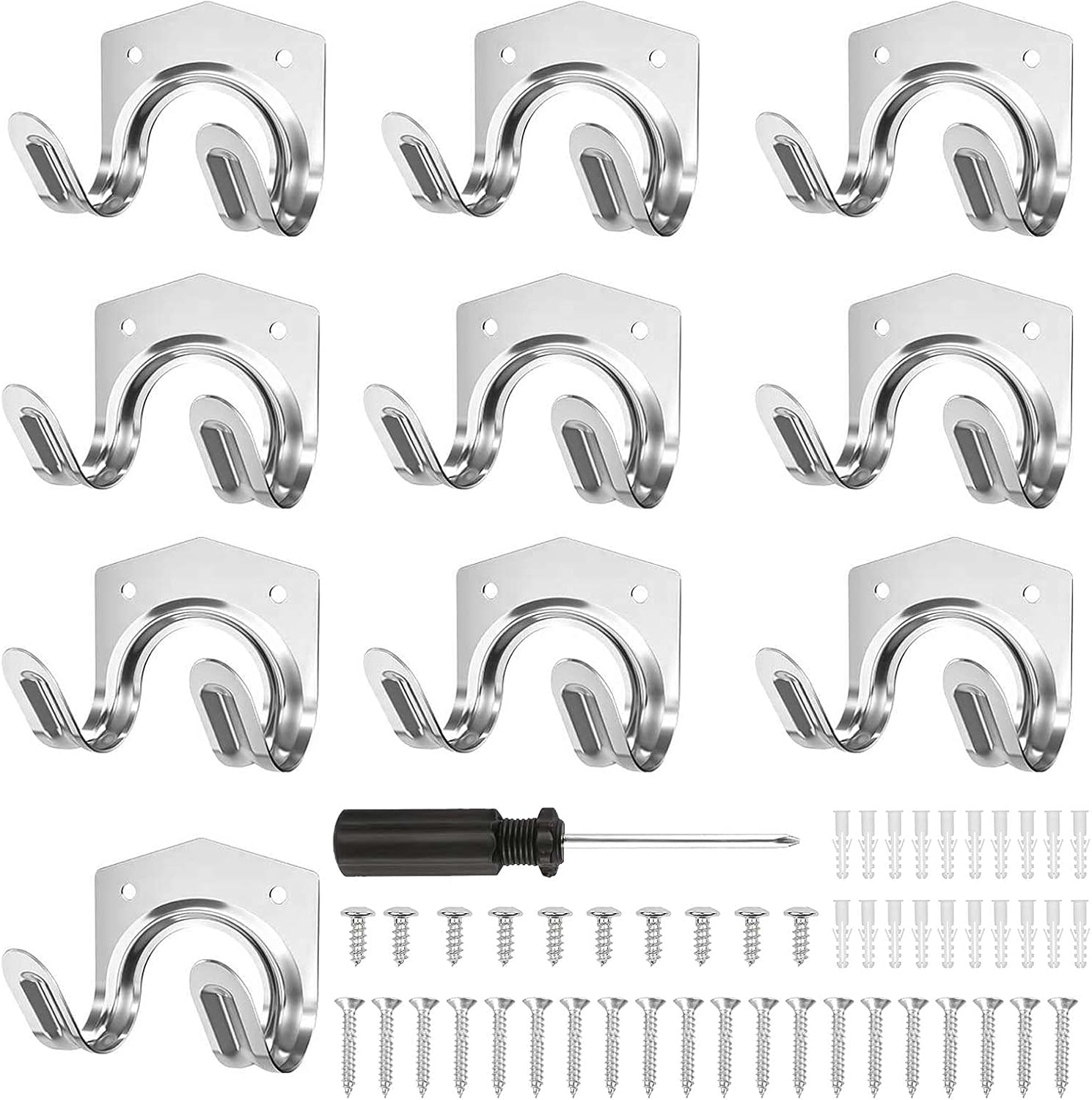 10 Set Tool Hanger Hooks Set ,Garage Hooks Tool Hanger Hooks Heavy Duty