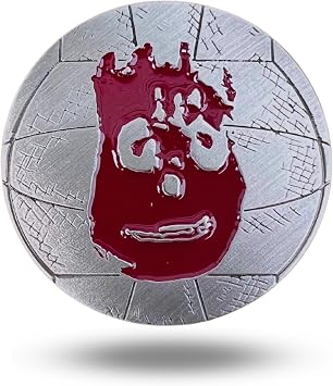 Full Metal Markers Wilson Volleyball Cast Away Unique Magnetic Metal Golf Ball Marker Accessory with Hat Clip for Men and Women