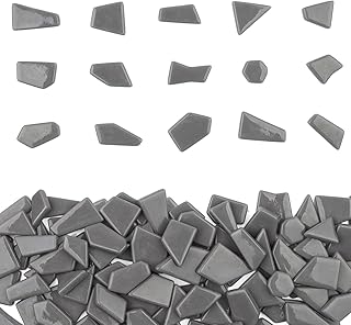 Youway Style Gray Glass Mosaic Tiles for Crafts Bulk,200g Broken Glass P...