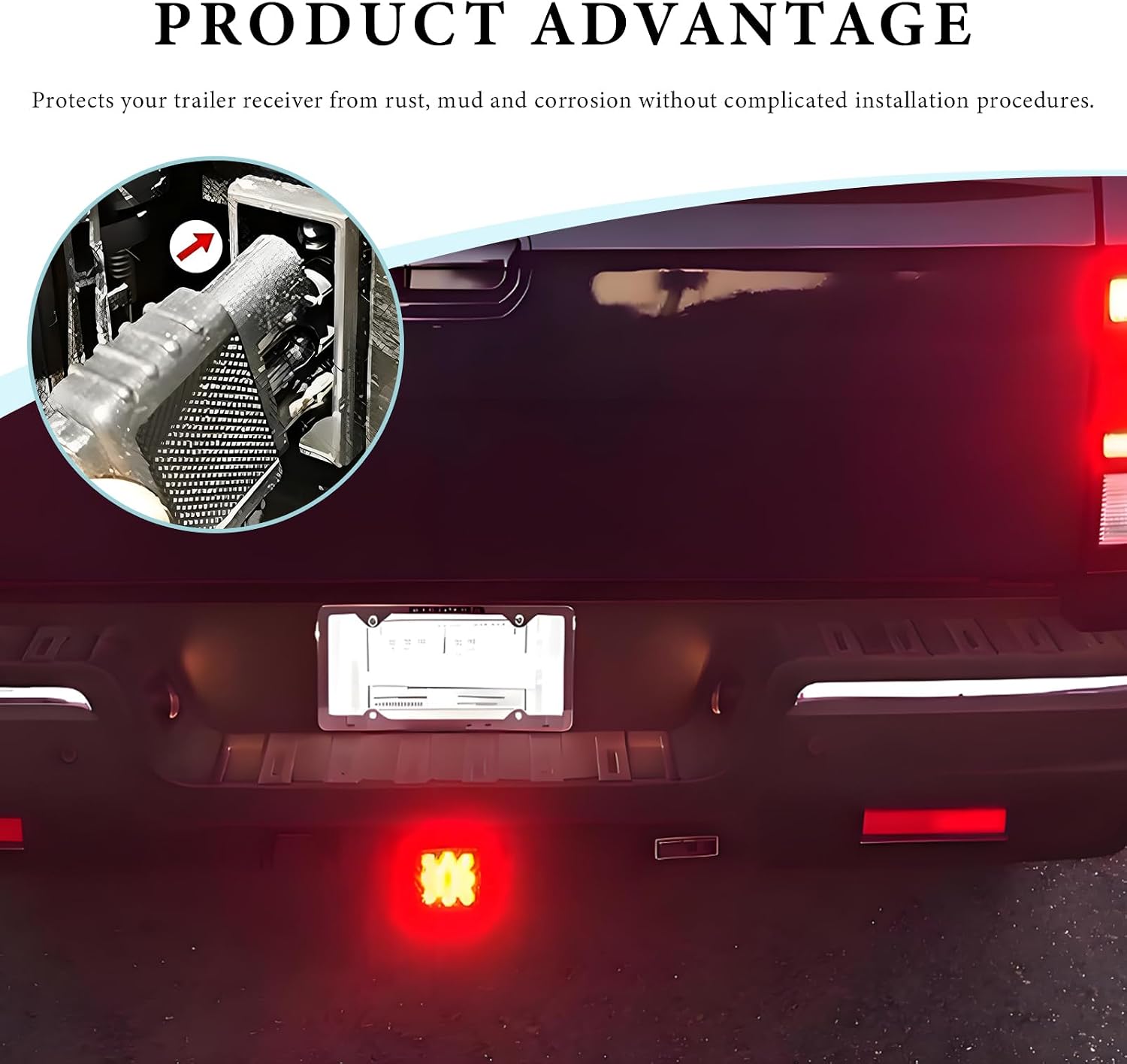 15 LED Brake Light Trailer Hitch Cover, 12V Smoked Lens Square Brake Tail Light Fit 2" Receiver, Waterproof LED Towing Hitch Lights Exterior Accessories for Truck Trailer SUV