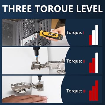 Electric Screwdriver Rechargeable, 4V Cordless Screwdriver,With 3 Gear Torque Adjustment and 26 Bits, Extension Rod, USB Charging Cable in Carrying Case, Suitable for Furniture or Appliance Repair
