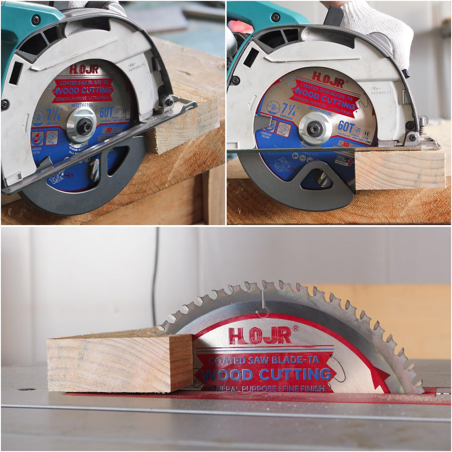 Circular Saw Blades Woodworking TA Series,6-1/2" 60-Tooth 5/8" Arbor,Ultra Finish/General Purpose,Special Anti-Thermal Adhesion Coating on Cutting Head -TA, 6-1/2" 60T TA.