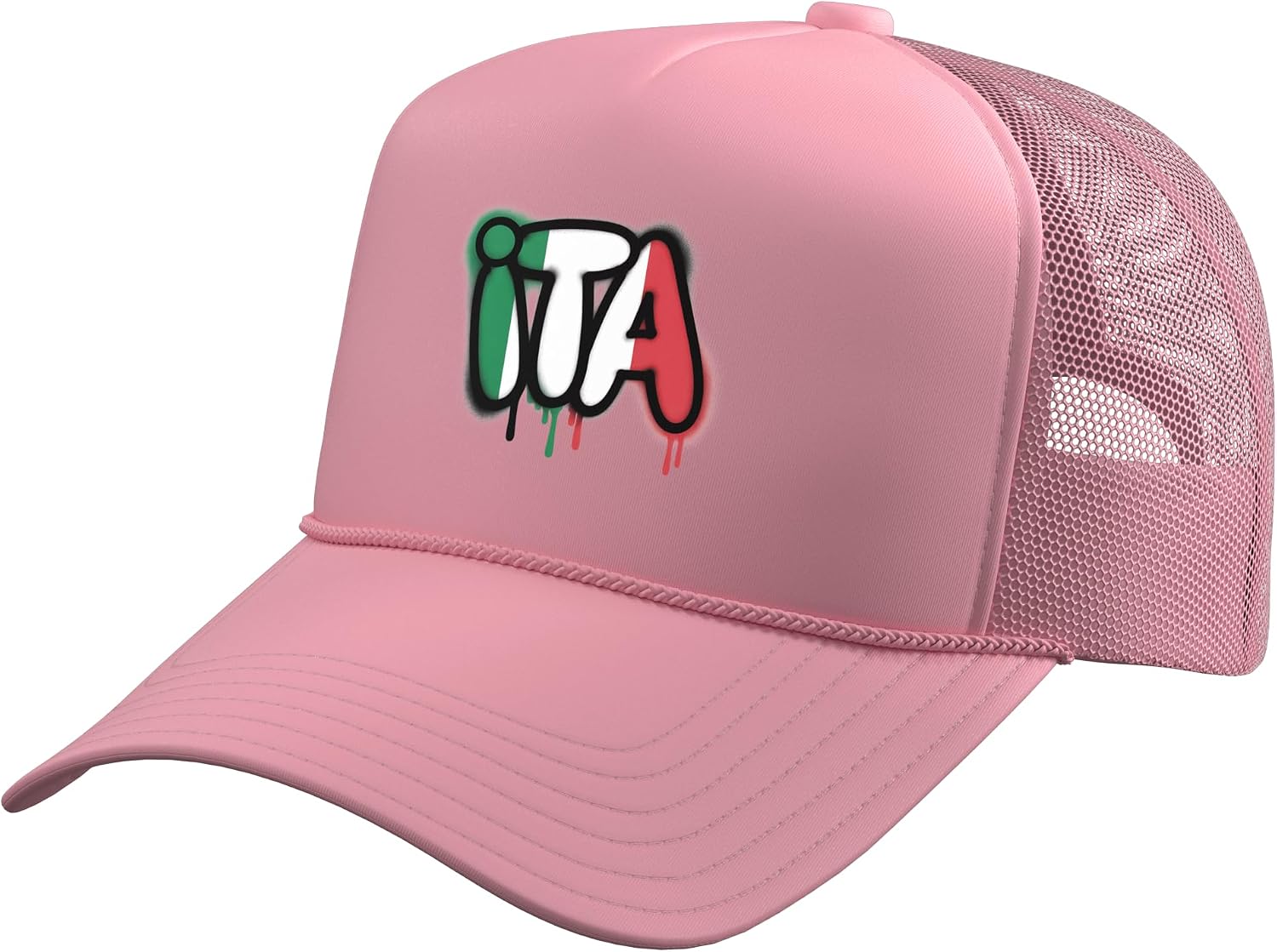 Italy Flag Italian Pride Street Art Trucker Hat with Adjustable Mesh Back