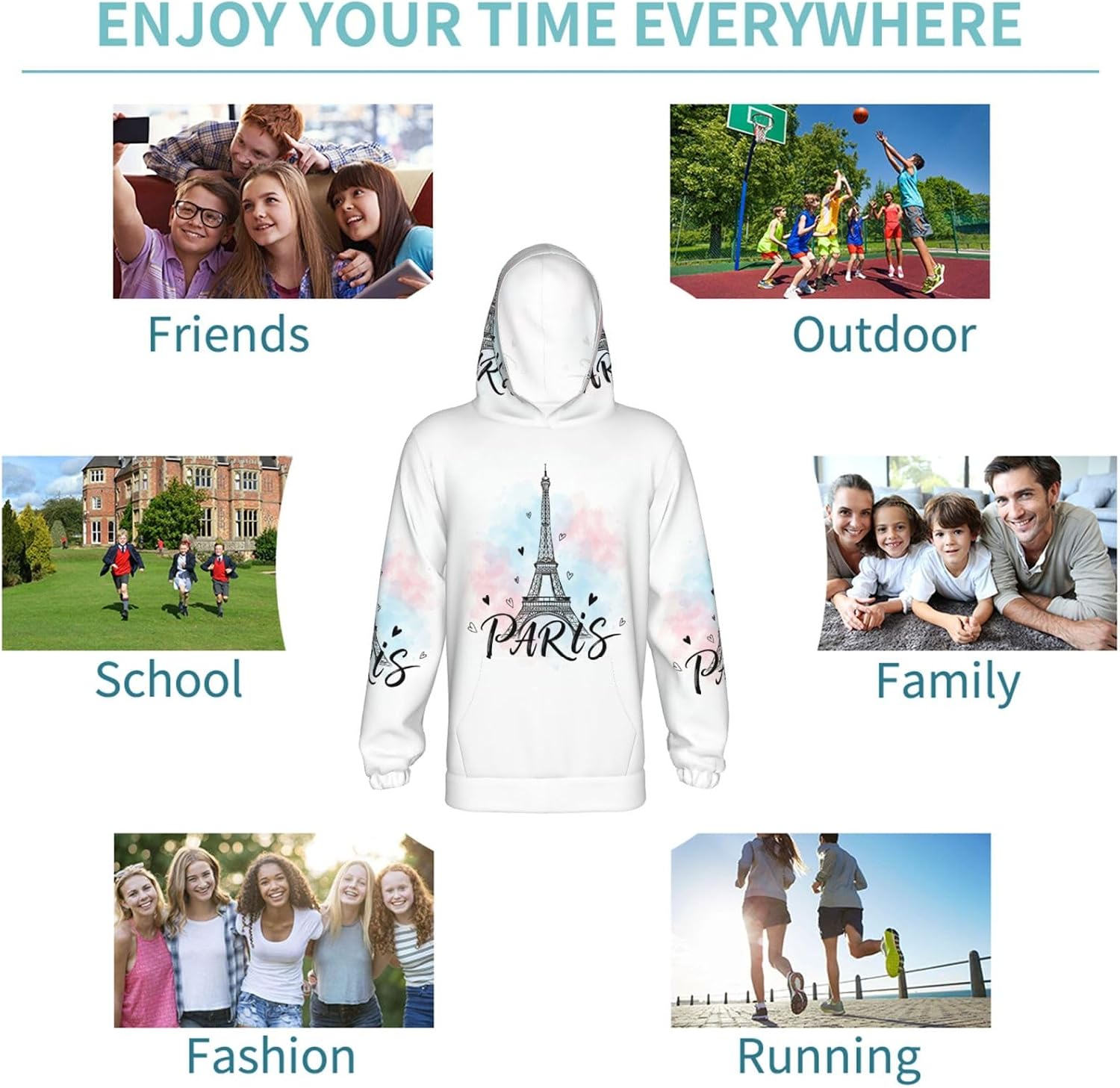 Boy'S Sweatshirt Fleece Hoodie Blend Hooded Sweatshirt Plush Pullover Hoodie Size For Boys And Girls