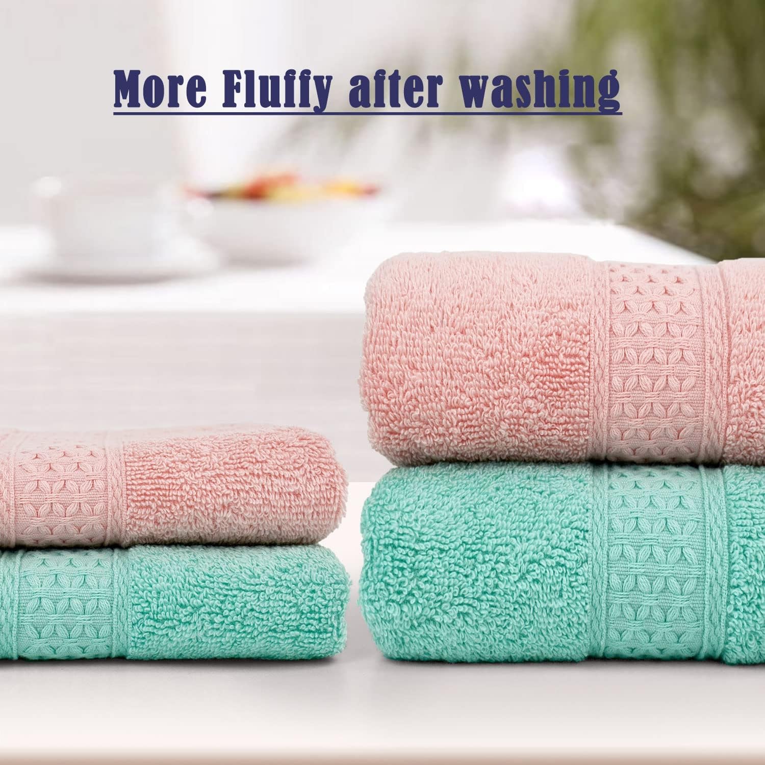 Cleanbear Cotton Hand Towel Set 6-Pack Ultra Soft Hand Towels with Assorted Colors (13 x 29 Inches) Lightweight and Quick Dry - Image 2