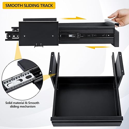 Miniatura 5 de Toriexon Cajón debajo del escritorio de 157 pulgadas cajón extraíble debajo del escritorio altura del soporte opcional de 43 y 75 pulgadas