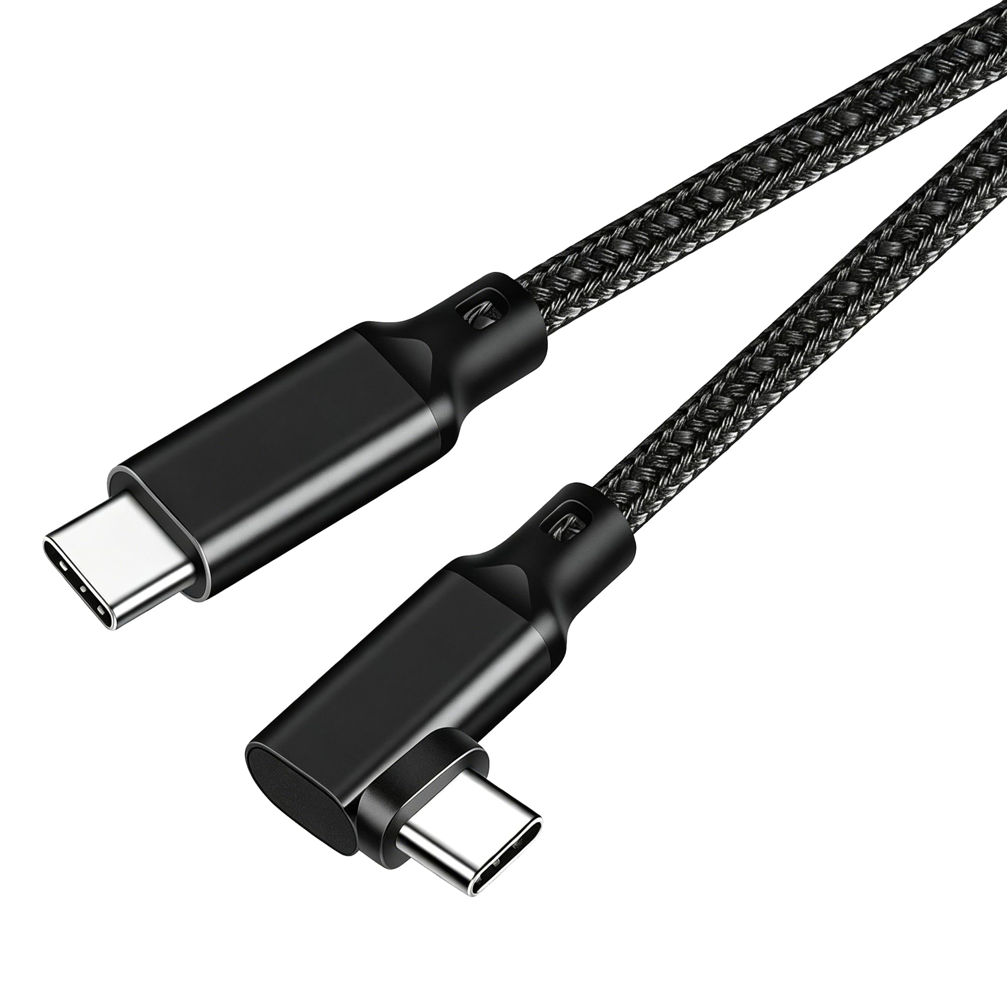 Type C to Type C ケーブル L字 0.2m Popolier 【20Gbps高速データ転送 /240W急速充電応 /8K@60Hz映像出力 】USB 3.2 Gen2x2 USB-C to USB-C ケーブル USB 3.2/3.1など下位互換あり スマートフォン、タブレット、ノートパソコンのタイプc機種に対応 (ブラック)