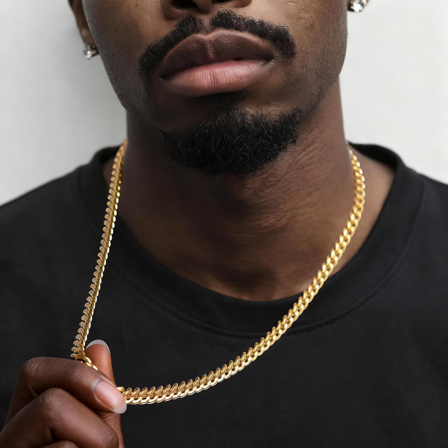 Cuban Link Chain for Men/Women, Stainless Steel Mens Cuban Chain Necklace, 8mm Width, No Tarnish& Durable Hip Hop Jewelry with Gift Box, Silver (20 inch), 18K Gold Plated (20/22/ 24 inch) - Image 5