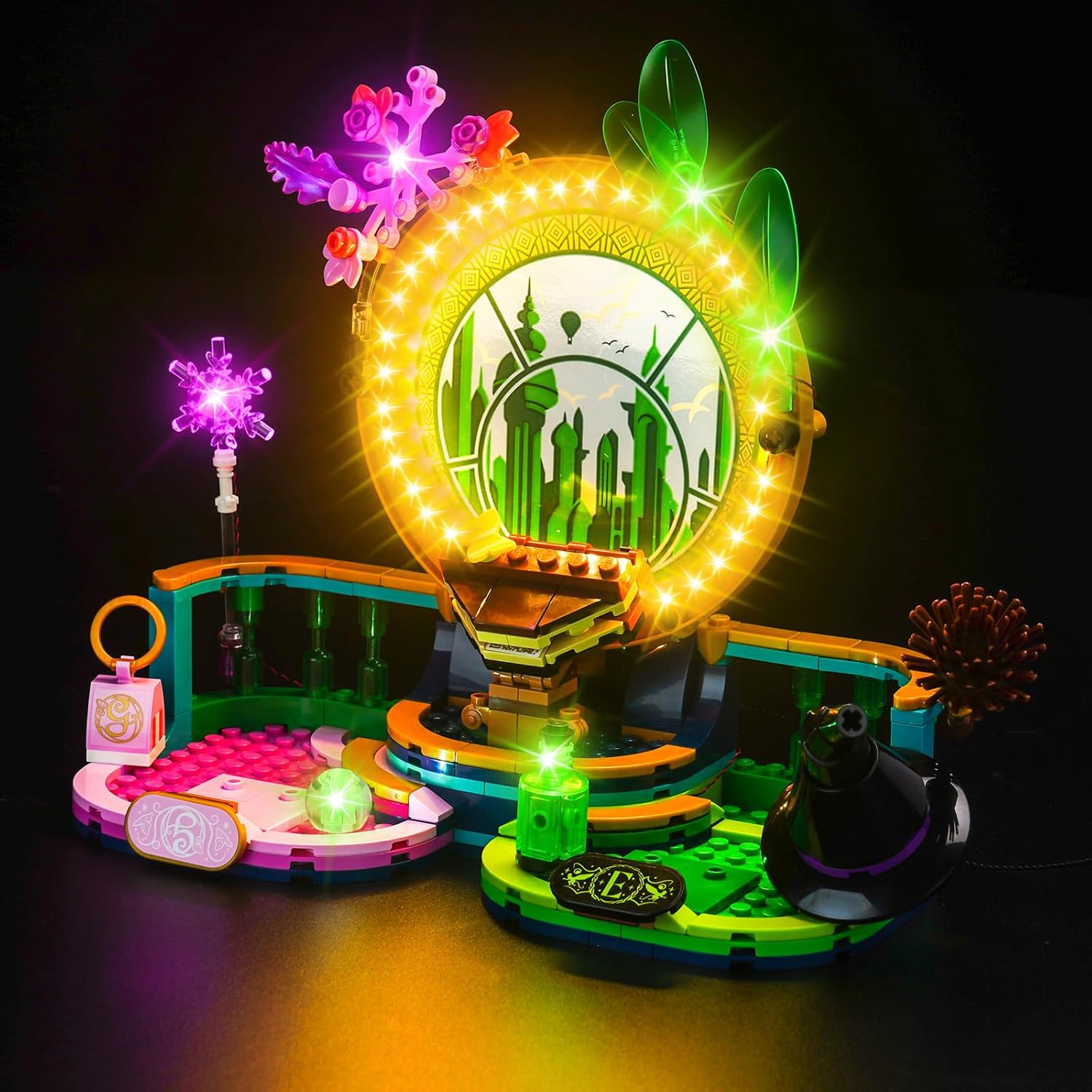 LocoLee LED Light Kit Compatible with Lego Wicked Elphaba & Glinda Figures 75682, Creative Lighting Set Accessories Compatible with Lego 75682 Wicked Elphaba Figures, No Models Only Light