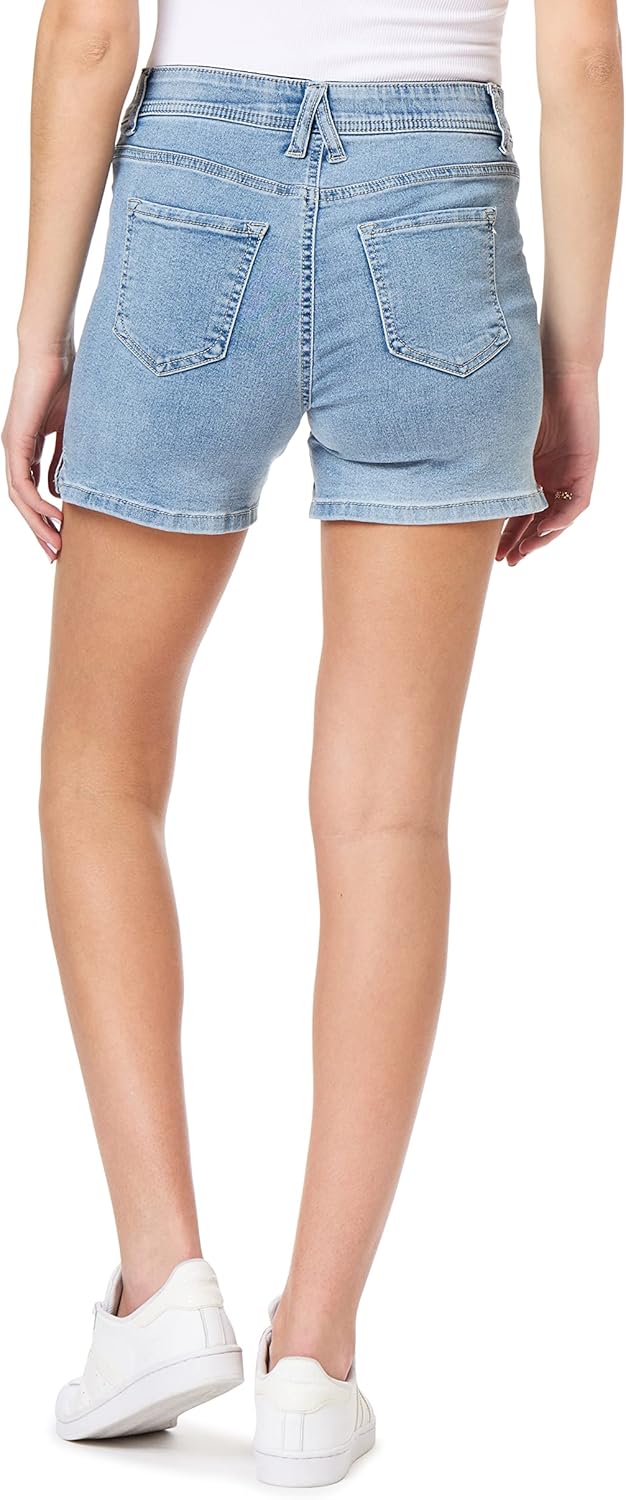 Angels Forever Young Women's 360 Sculpt 5" and 7" Inseam Mid Thigh Denim Shorts, Sizes 6-16