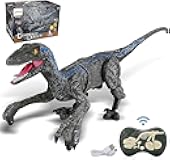 Liberty Imports Remote Control Dinosaur Toys for Kids, RC Velociraptor Robot Toys 2.4Ghz Walking Large Electronic Pet Robo Dino with Lights and Roaring Sound for Boys Girls