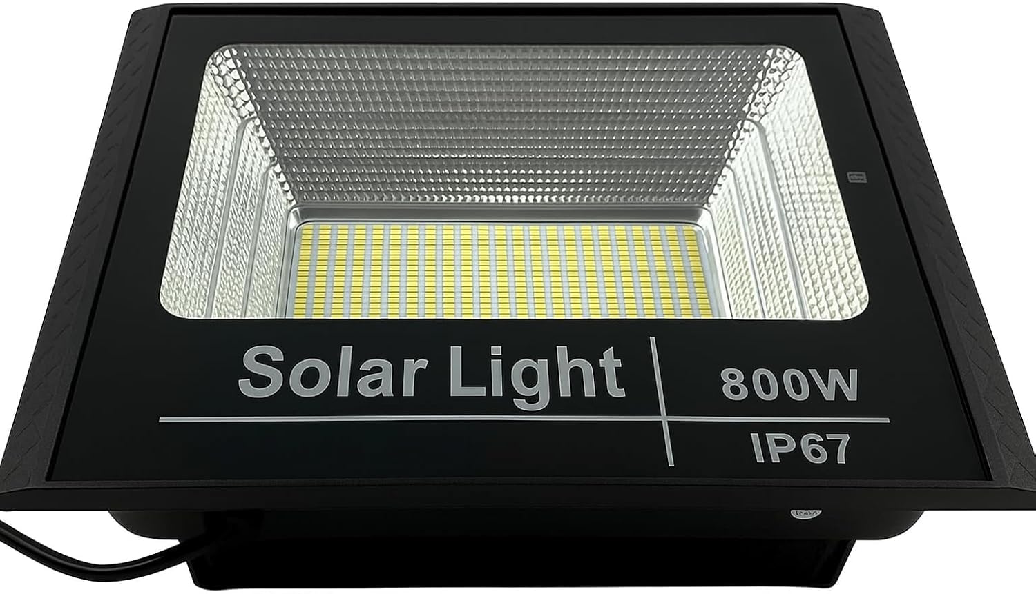 Faro a LED 800W con Pannello Solare IP66, Sensore Crepuscolare e Telecomando | SMD Ultra Luminoso da Esterno | [Classe di efficienza energetica A+++]