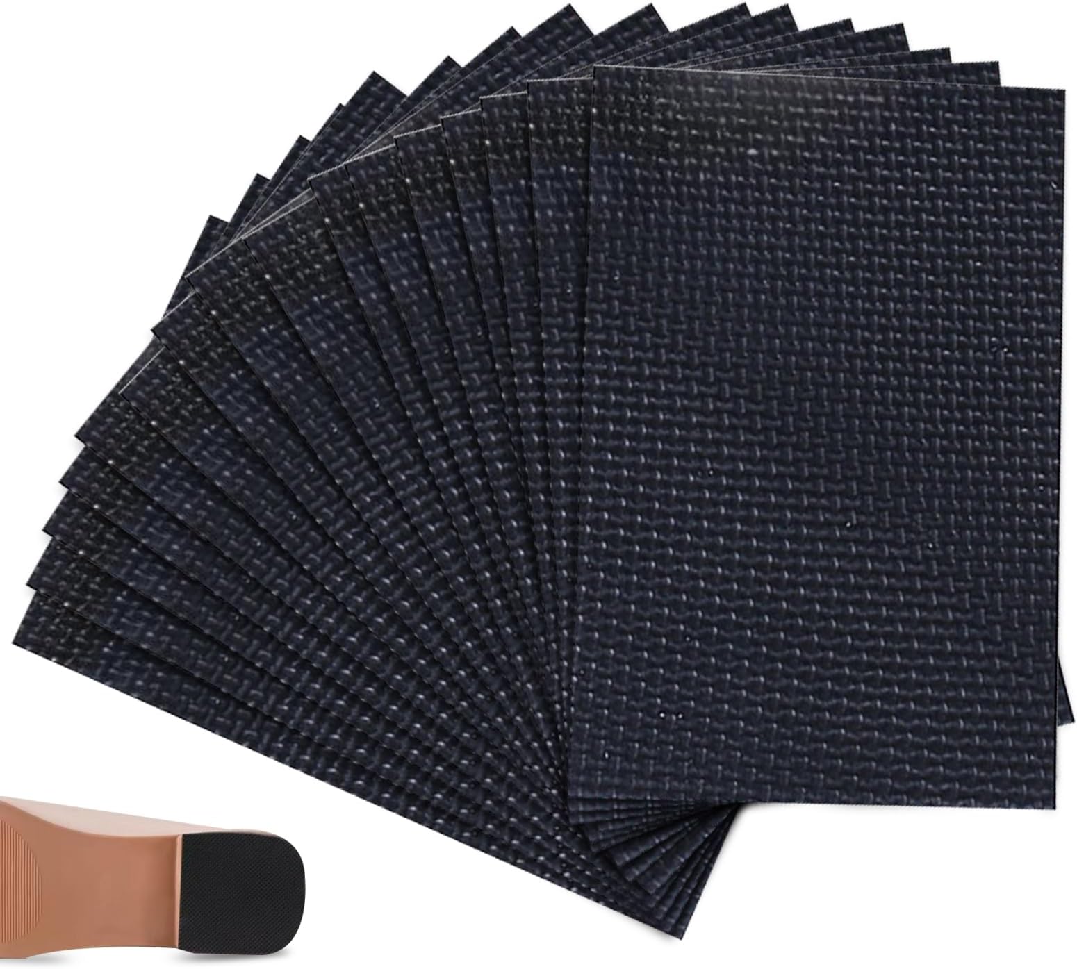 – 16 PCS Enhanced Cuttable Rubber Grip Tape, Ultra Thin Strong Adhesive Non-Slip Tape Anti Slip Furniture Pads Waterproof Anti Vibration Sheets for DIY Heat Resistant Floor(15X10cm,Black)