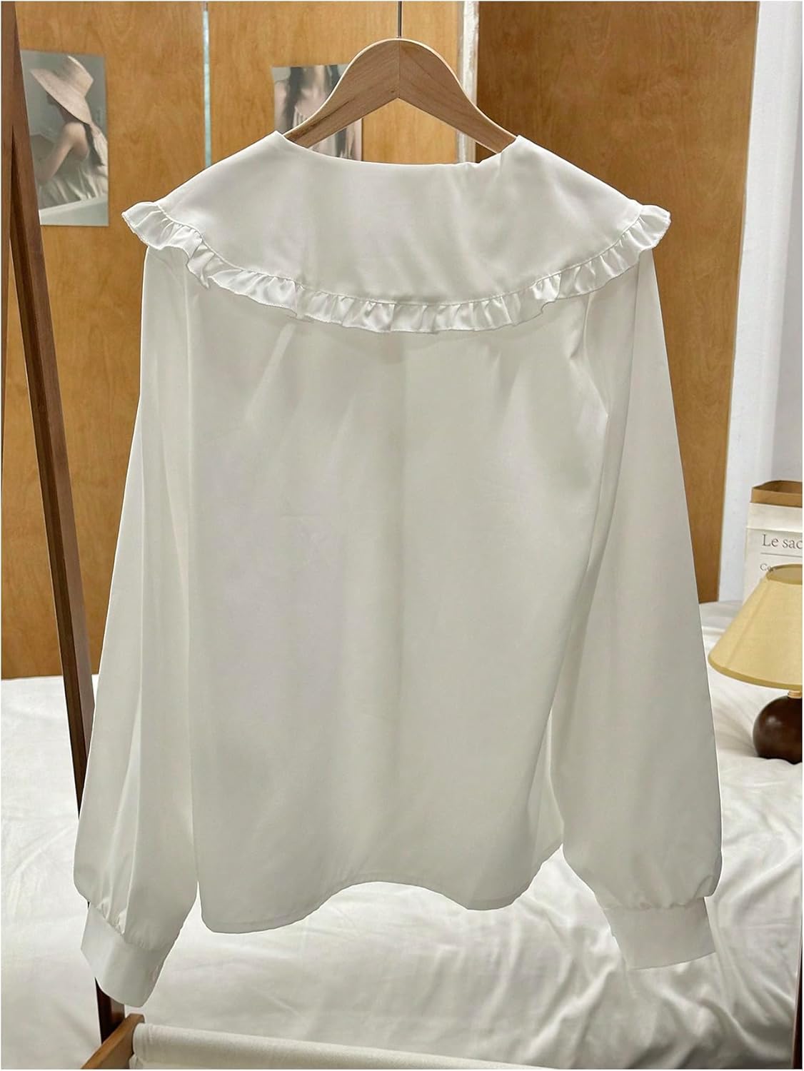 GORGLITTER Women's Peter Pan Collar Shirt Long Sleeve Blouse Dressy Casual Button Down Shirt Fall Fashion 2025 - Image 2