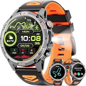 💎 75% MEGA DEAL! Joautrial Smartwatch Uomo Militare, 1,46″ HD Orologio GPS con LED Torcia, Bussola,100+ Modalità Sportive Smart Watch, Monitoraggio della Salute,Impermeabile IP68, Chiamate Bluetooth per Android iOS