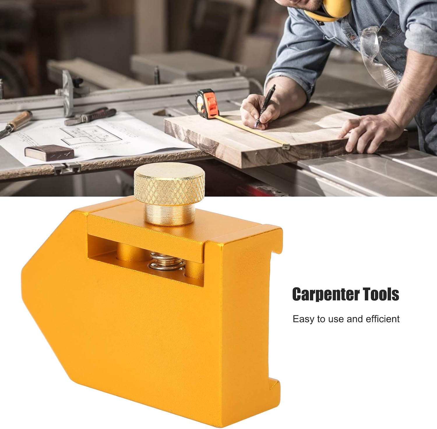 Woodworking Ruler Positioning Adjuster, Brass Scribing Locator General Purpose Fixing Block Limiter Scribe Steel Limit Marking Adjuster Fixed Stops Fences for Measuring and Cutting Wood