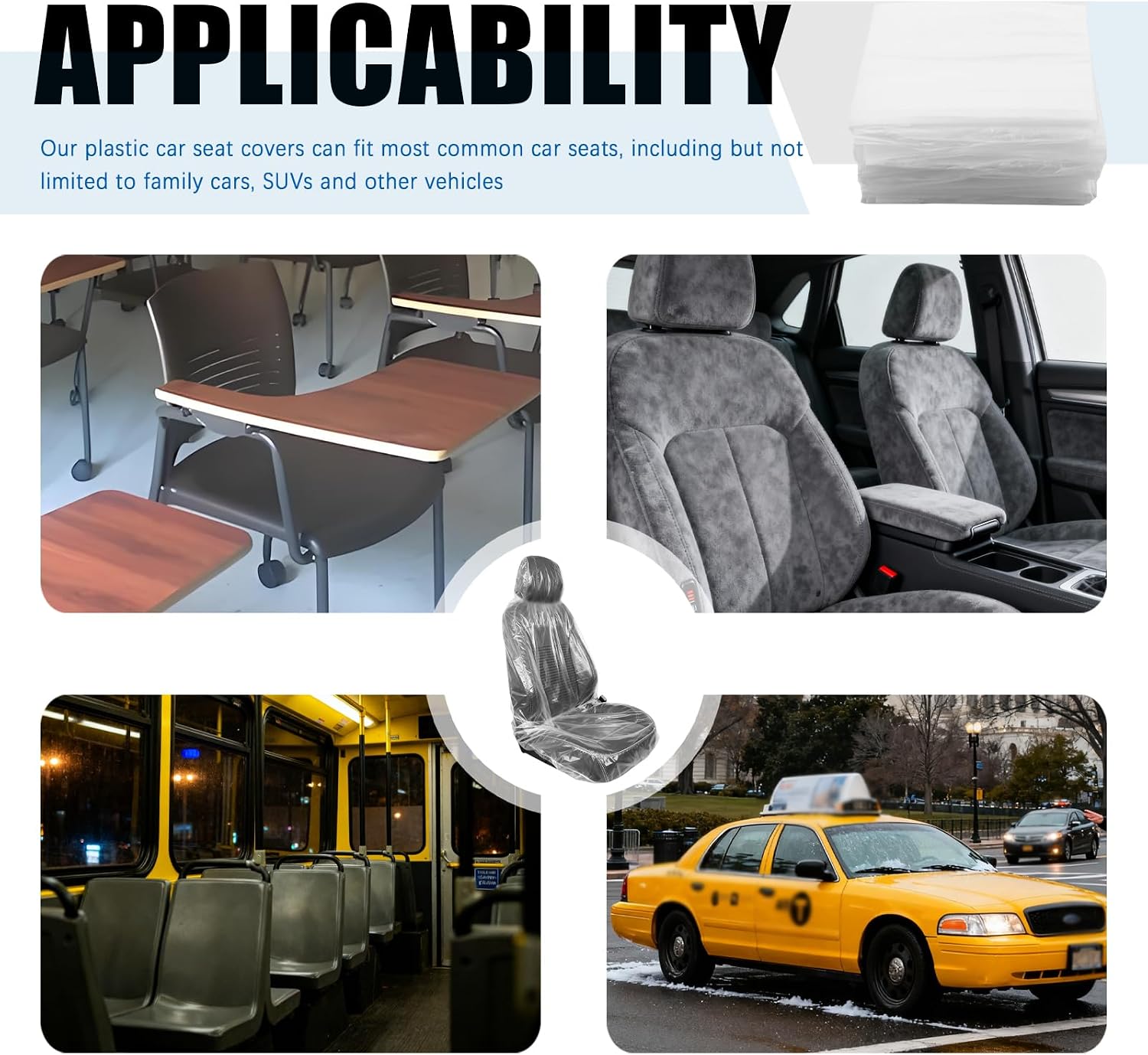 25PCS Disposable Car Seat Covers,Portable Disposable Seat Covers for Cars to Avoid Car Seats Contact with Dust,Transparent Automotive Seats Cover Cars Accessories (25PCS)