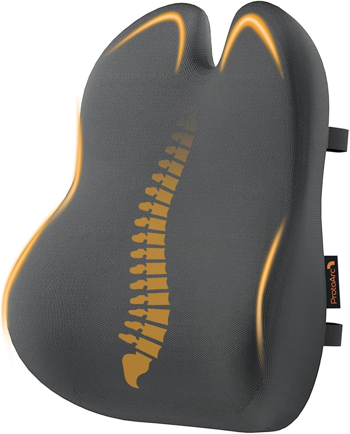 ProtoArc Lumbar Support Pillow for Office Chair, Memory Foam Back Support Pillow for Lower Back Fatigue Relief, Lumbar Pillow Desk Chair Back Cushion, Ergonomic Back Rest for Chair - Dark Gray