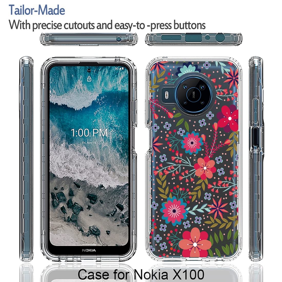 Funda Cartera Para Nokia X10/X20 Con Protector De Pantalla - Cuero PU, Soporte Ajustable Y Ranuras Para Tarjetas, Color Azul