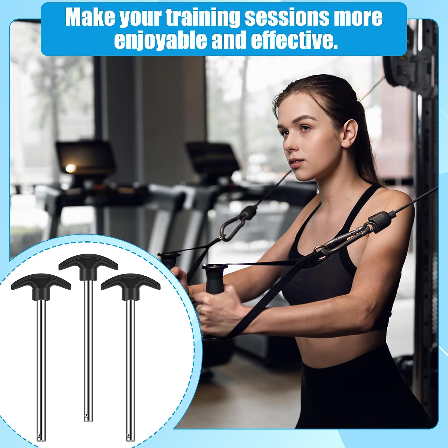 Coitak 3 Pcs Weight Stack Pin, Gym Pins for Weight Stack, Weight Lifting Pins for Universal Gym Strength Training Equipment Machine Pin Insert Accessories, 3/8" Diameter 6" Locking Space image 2