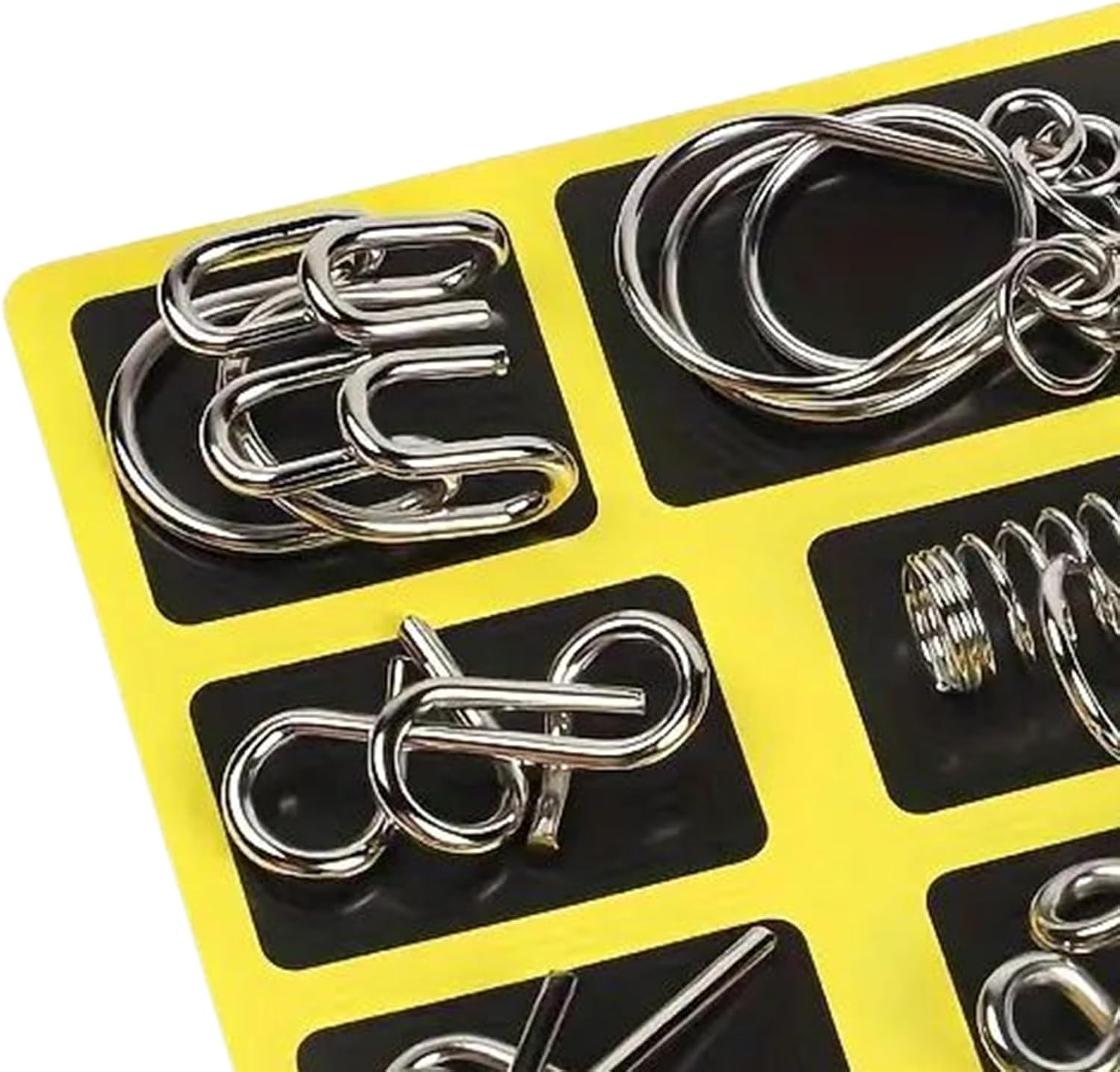 Puzzle- Metal Wire Puzzle Set | Metal, 18x14x2cm, Silver Brain Teasers for Kids Teens Adults, Educational Intelligence Toy, Critical Thinking Challenge, Party Favors, Stocking Stuffer Gift