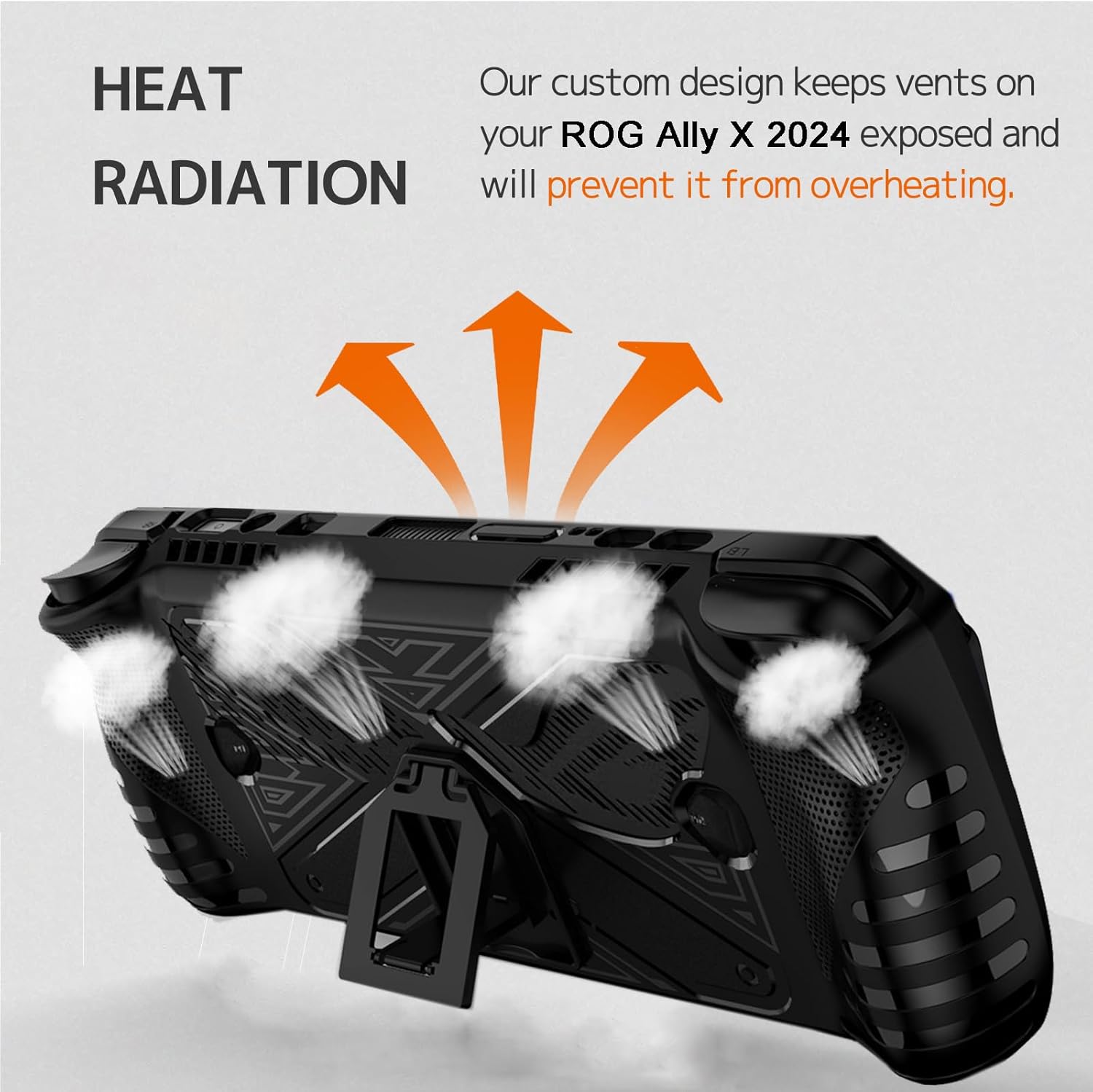 NINKI Grip Case for ASUS ROG Ally X Case with Stand Silicone 2024,Hard Shockproof Non-Slip Slim Protective Bumper Skin Wrap for ASUS ROG Ally X Cover Protector Accessories with Kickstand - Image 4