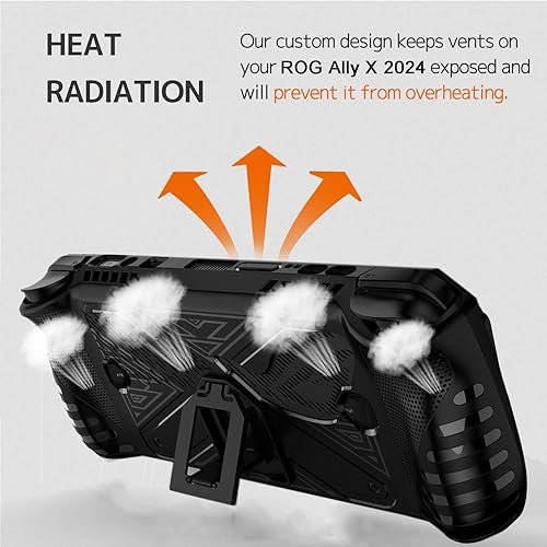 Miniatura 4 de NINKI Funda de agarre para ASUS ROG Ally X con soporte de silicona 2024, dura, a prueba de golpes, antideslizante, delgada, protectora protectora