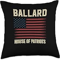 Vista 1 de BALLARD Last Name Surname American Flag Family Throw Pillow
