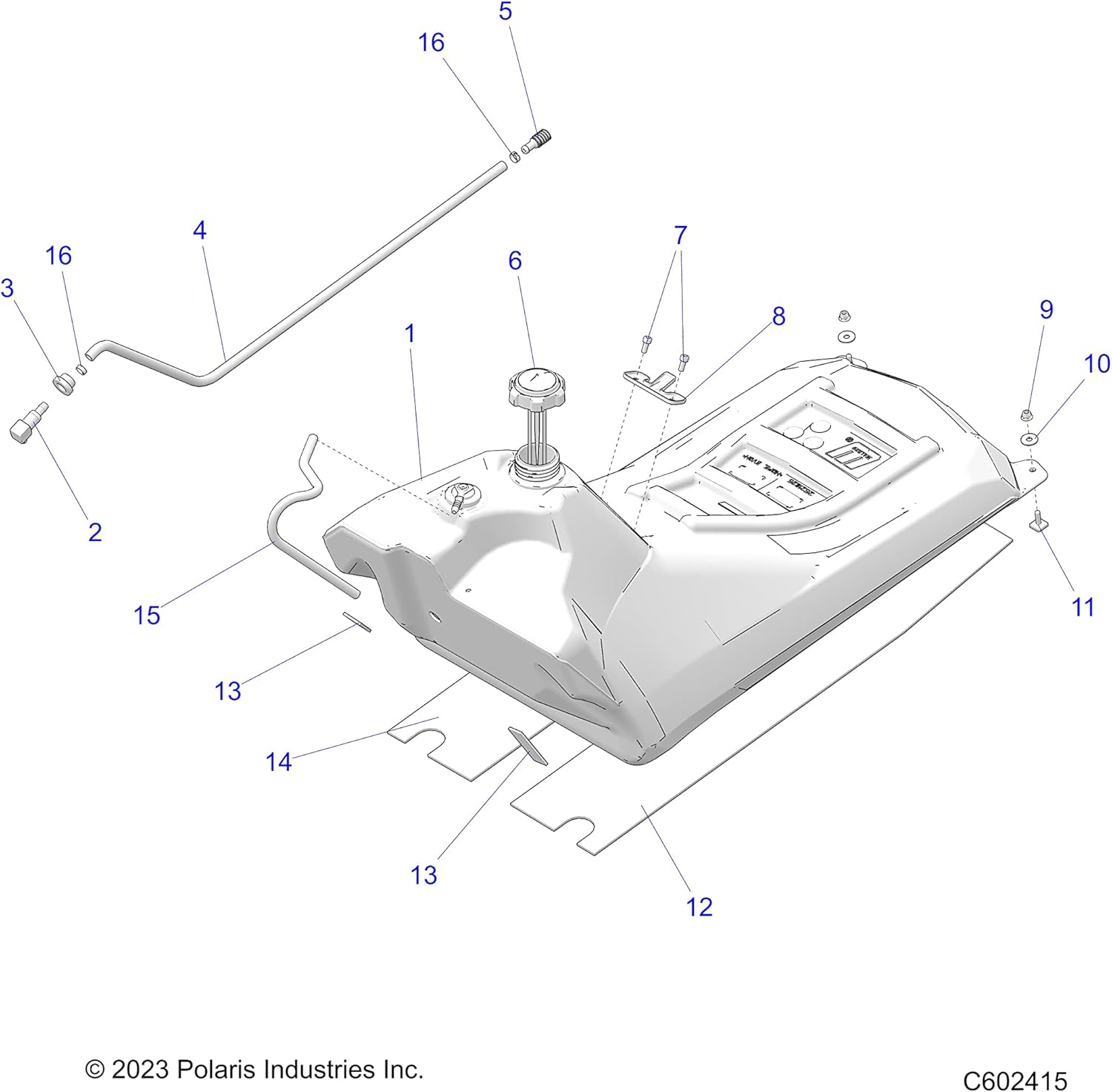 Polaris 2521922 Fuel Cap Tank w/Gauge Indy RMK Evo 550