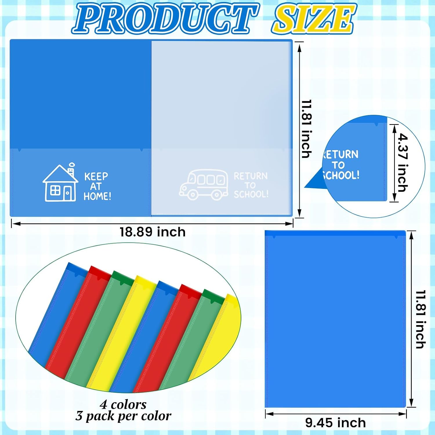 12 Pcs Take Home Folders for Elementary Students,Homework Folders image 2
