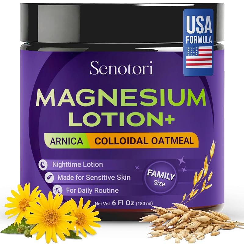 Senotori Loção corporal com magnésio, arnica, lavanda e aveia coloidal, 180 mL