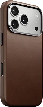 NOMAD Traditional Leather Case, Brown Compatible with iPhone 17 Pro, Leather Magsafe Charging, Smartphone Case for iPhone 17 Pro