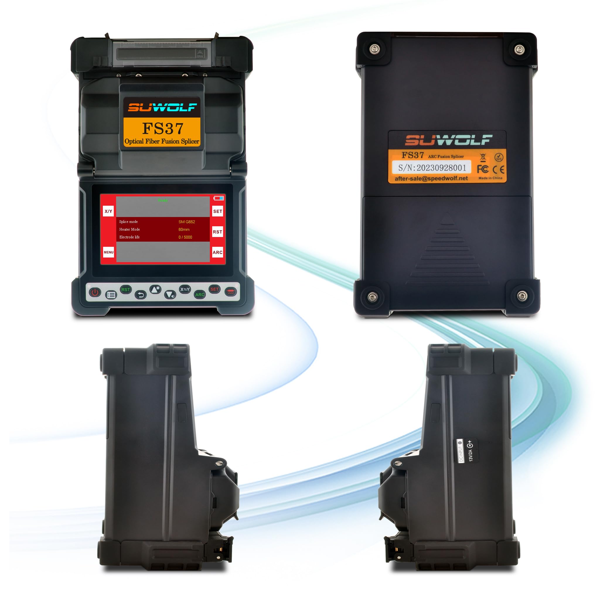 4.3"LCD Touch Screen Saldatrice Fibra Ottica Alta Precisione FTTH Giuntatrice Fibra Ottica/Allineamento Del Nucleo Optic Fiber Fusion Splicer per SM MM NZ-DS EDF con Saldatura Auto(FS37A)