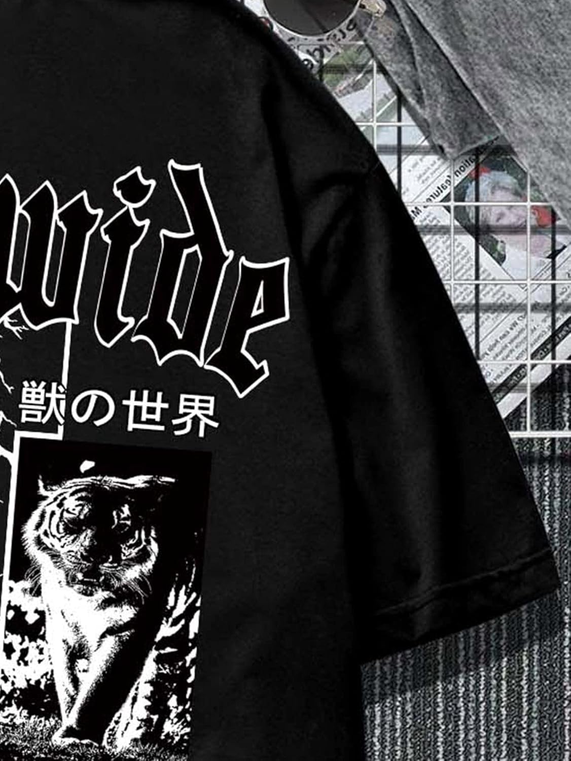 COZYEASE Men's Letter Graphic Tee Casual Short Sleeve Round Neck Summer Shirt Streetwear Top - Image 4