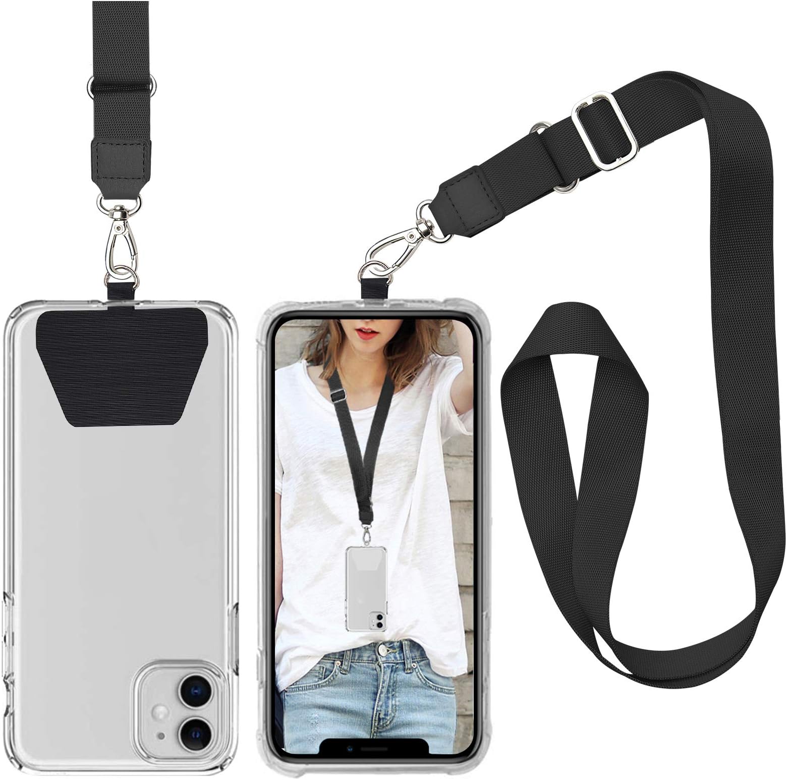 takyu Phone Lanyard Neck Strap, Adjustable Phone Neckstrap with 2