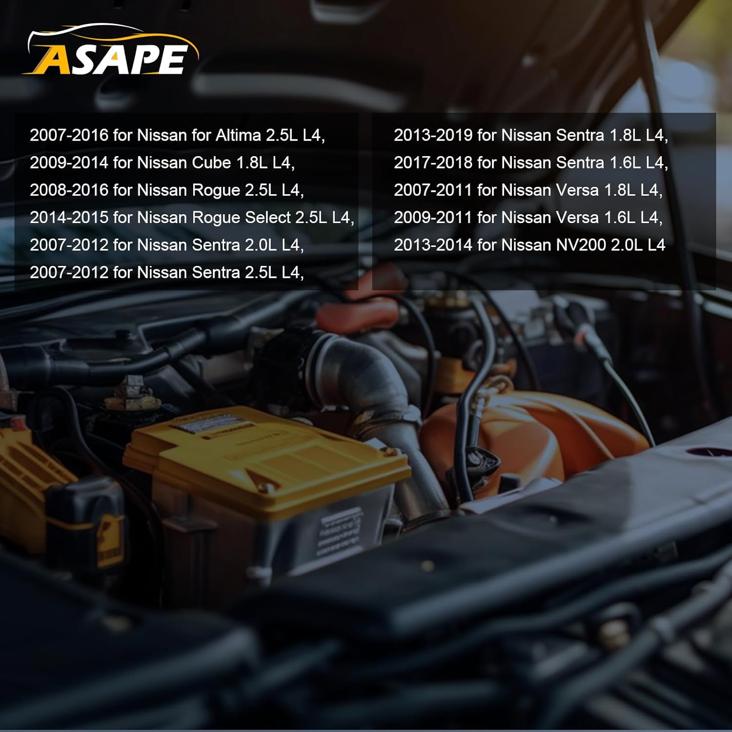 ASAPE Set of 4 Ignition Coil with 4 Spark Plug Fit for 2007-2016 for Nissan for ALTIMA 2.5L L4 2017-2018 for Nissan Sentra 1.6L L4 2008-2016 for Nissan for ROGUE 2.5L L4, Replace UF-549