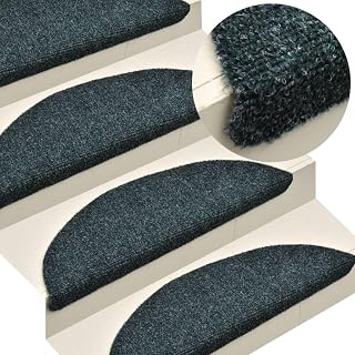 Homgoday Alfombrillas adhesivas para escaleras, 10 unidades, color verde, 56 x 17 x 3 cm perforadas, decoración para escaleras, alfombra para escaleras interiores, alfombras para escaleras, alfombra