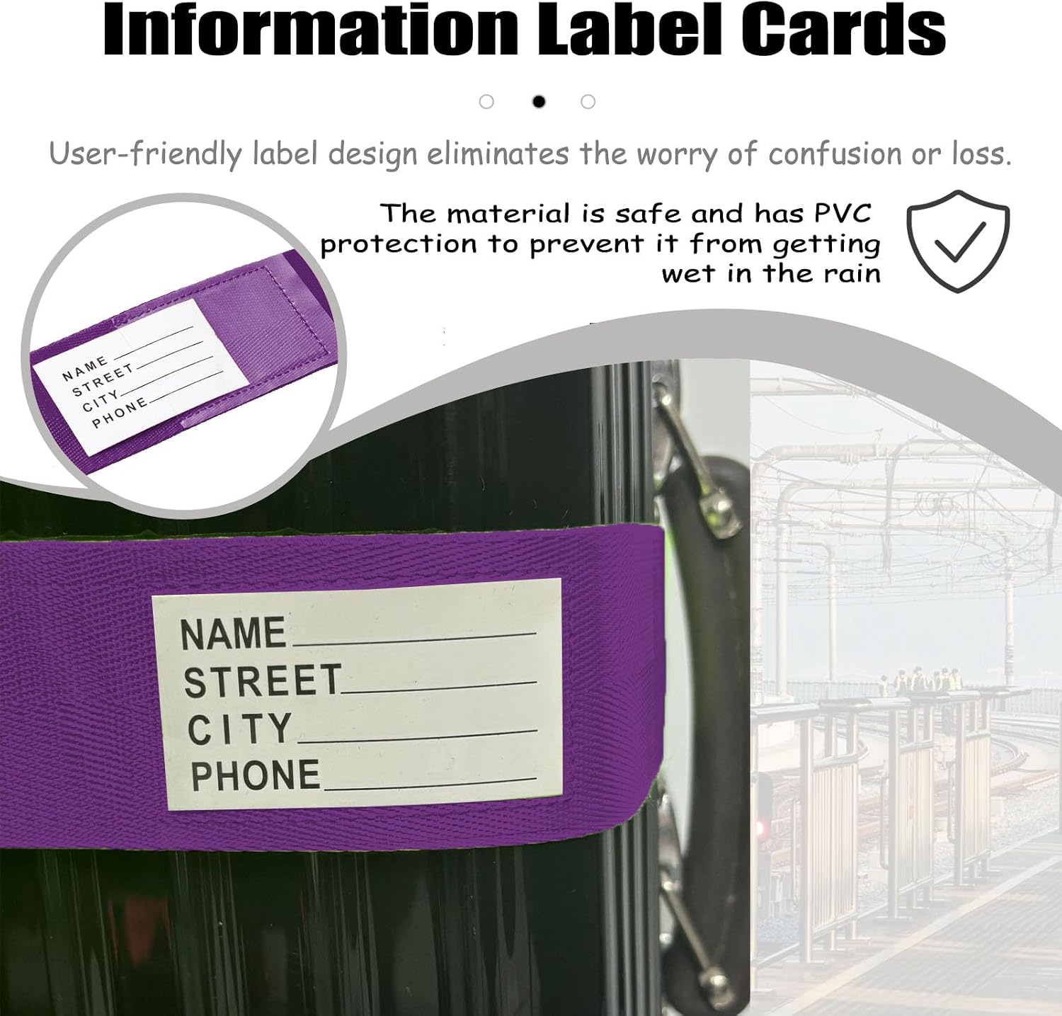 Luggage Straps TAS,Travel Strap with Name tag,Easy to Identify,Luggage Straps TSA Approved with Lock,Combination Luggage Lock with Adjustable Length,Compatible with 20-34 inch Luggage(Purple 1 Pack)